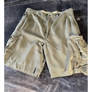 Silk Blend Chino Cargo Shorts Men's Sz 34 Green Bobby Chan‎